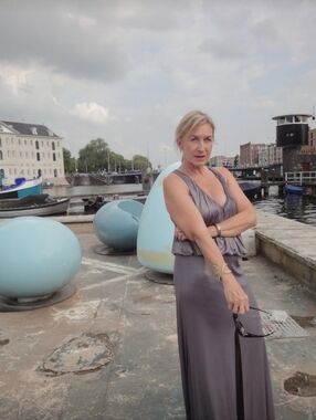 David Meister Sleeveless Gray Maxi Dress with Deep V Neck